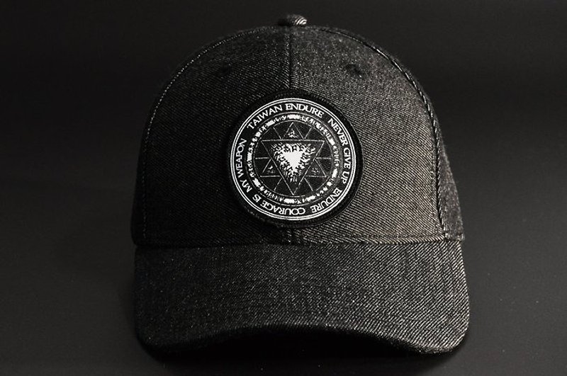 Hexagon magic symbols/old hat/denim black - หมวก - ผ้าฝ้าย/ผ้าลินิน 