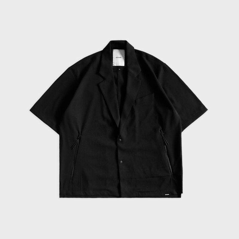 DYCTEAM - PERMADRY 吸濕快乾機能_短袖襯衫西裝外套 - 男夾克/外套 - 其他材質 黑色