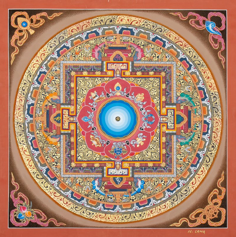 正宗普遍曼荼羅佛教唐卡 - 壁貼/牆壁裝飾 - 其他材質 多色