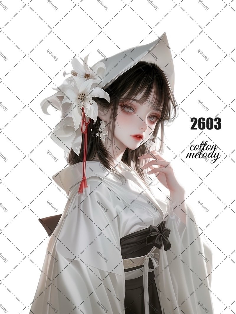 original sticker no.2603 人物ステッカー オリジナルステッカー オリジナル人物ステッカー 装飾ステッカー cotton melody - 貼紙 - 紙 