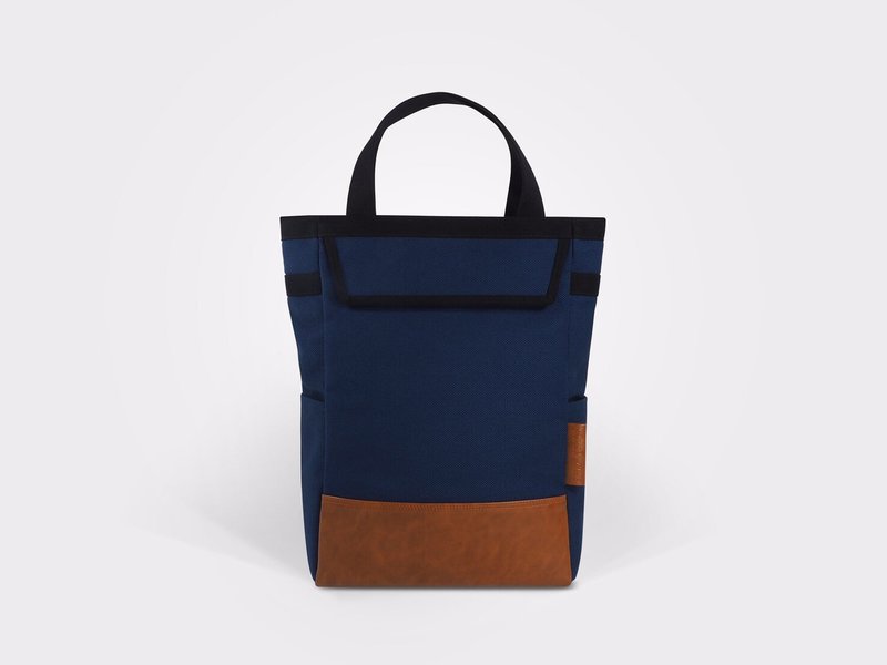 ONE Collection Convertible Backpack - Navy - 後背包/背包/書包 - 棉．麻 藍色