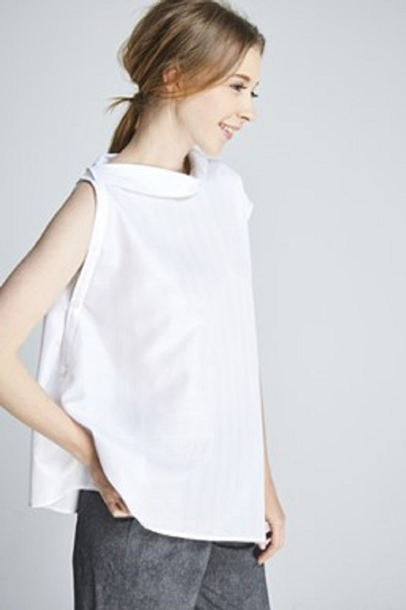 Asymmetric shirt 19S1SH01WH0010F - เสื้อเชิ้ตผู้หญิง - เส้นใยสังเคราะห์ ขาว