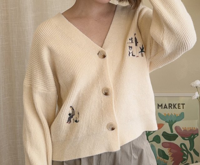 Cardigan カーディガン Cream クリーム色, Dog Sweet Home - ショップ