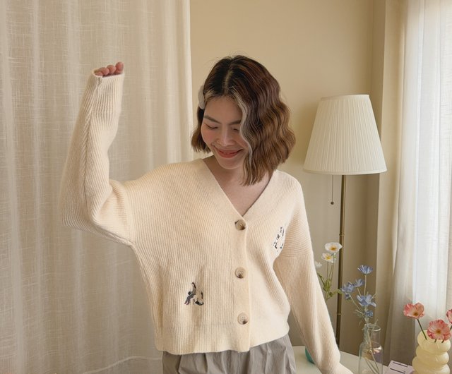 Cardigan カーディガン Cream クリーム色, Dog Sweet Home - ショップ