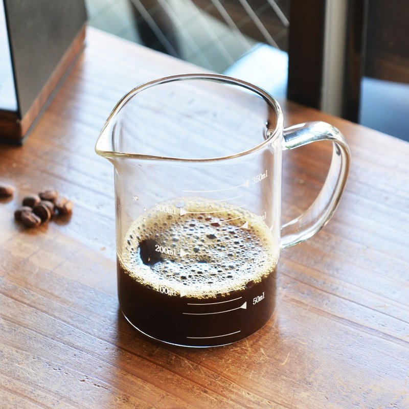 Steamed fifteen-year heat-resistant glass coffee cup measuring pot with scale-350ml - เครื่องทำกาแฟ - แก้ว สีใส