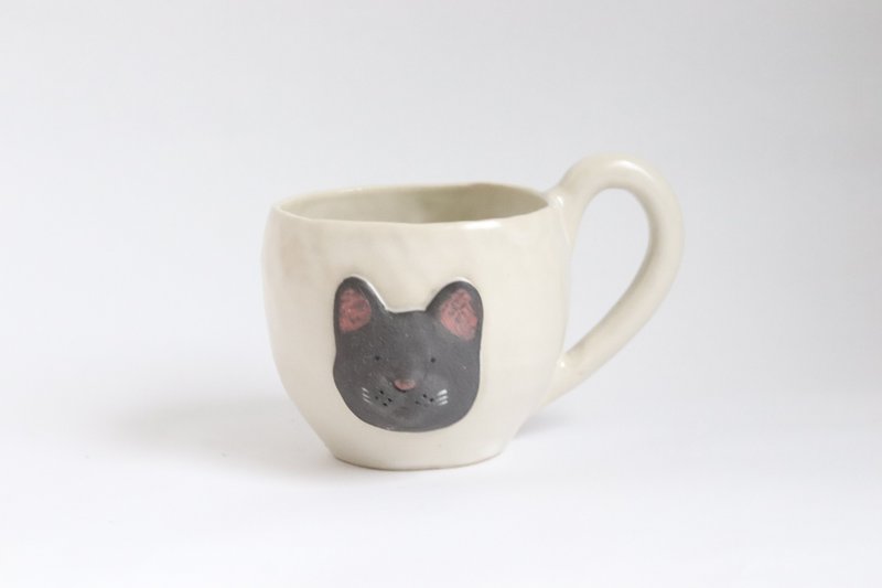 Animal Mug Black Cat [Made to Order] - Mugs - Pottery Gray