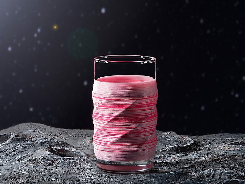 線加工 PUNNDLE 線水杯 銀河款 粉銀河 - 杯/玻璃杯 - 玻璃 粉紅色