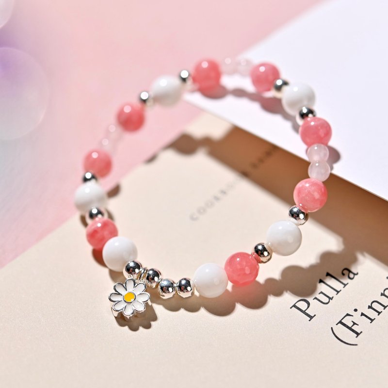 Little Flower | Rose Stone*Rhodolite*Tridacna-Children's Bracelet/Handmade Beading - Bracelets - Gemstone Multicolor