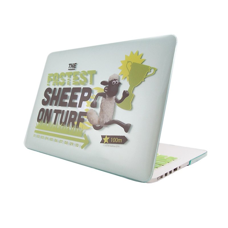 微笑ん羊本物の権威（ひつじのショーン）-Macbookクリスタルシェル：[！ゴーショーン・ゴー]（緑）「特別なMacBookの12インチ/エア11.6インチ " - タブレット・PCケース - プラスチック グリーン