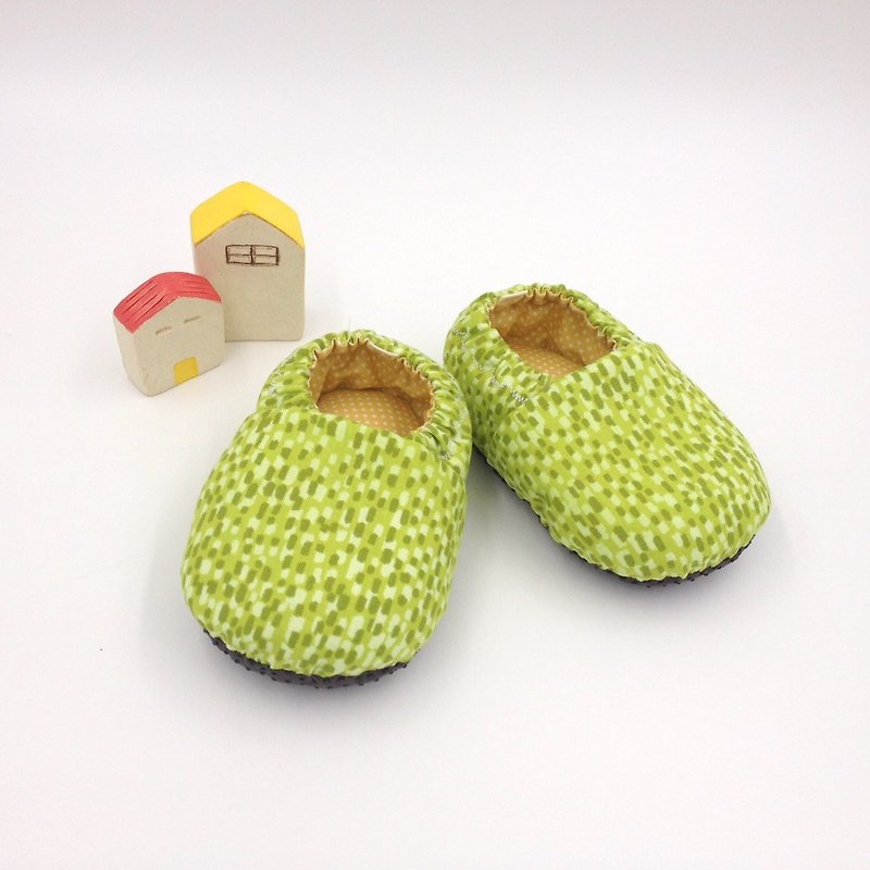 Green embellishment - toddler shoes / baby shoes / baby shoes - Baby Shoes - Cotton & Hemp Green