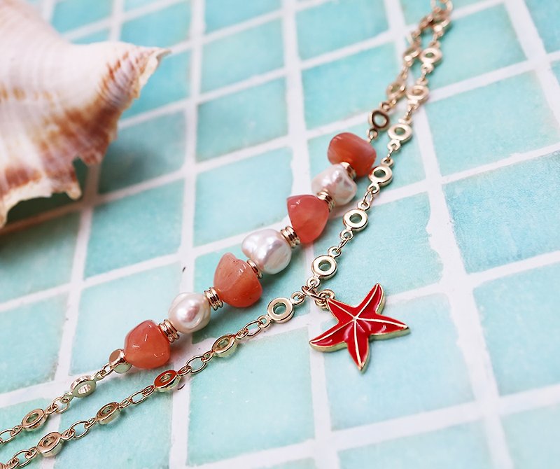 Summer Ocean Wind Series 18KGF Bracelet--Starfish - Bracelets - Gemstone Multicolor