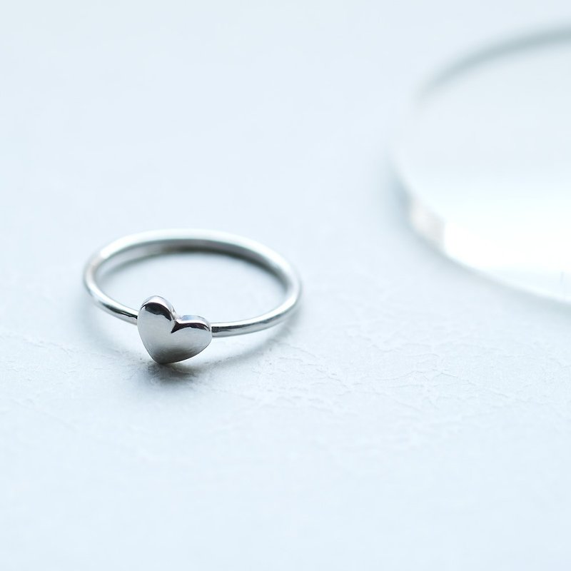mini heart ring Silver 925 - แหวนทั่วไป - โลหะ สีเงิน