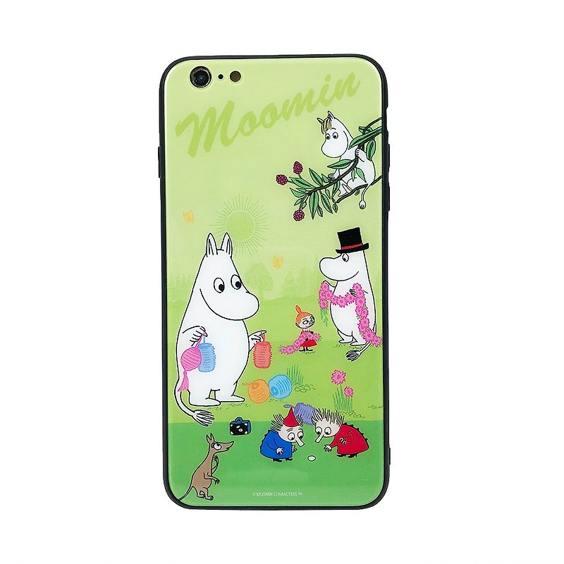 【iPhone系列】Moomin授權-嚕嚕米採集 水晶玻璃 手機殼 - 手機殼/手機套 - 玻璃 綠色