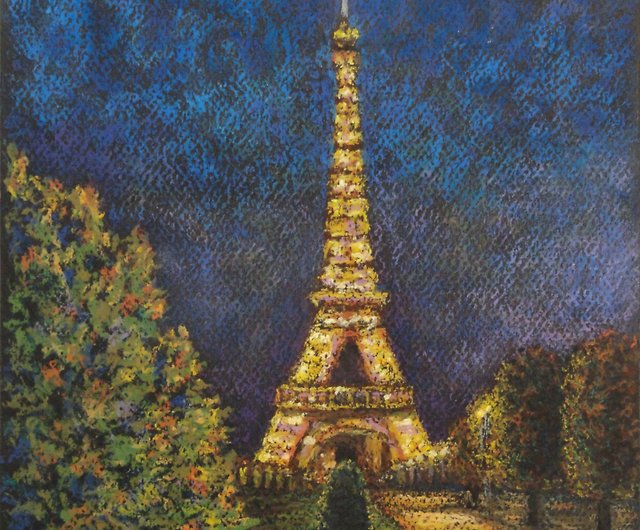 パリの絵画 オリジナル アート エッフェル塔のアートワーク 都市景観