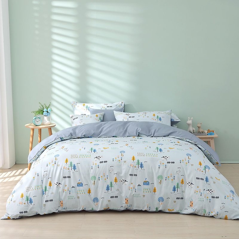 Hongyu 100% American Cotton Thin Quilt Cover Bed Pack Small Farm Blue (Double/Large/Extra Large) - Bedding - Cotton & Hemp Blue