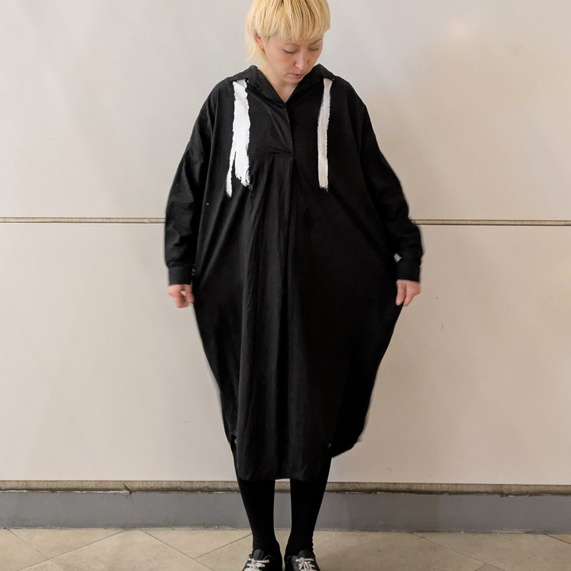 【drip】painted shirts one-piece - 洋裝/連身裙 - 棉．麻 
