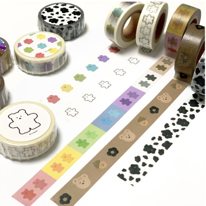 Chanibear Masking Tape (10type) - 紙膠帶/和紙/PET - 其他材質 