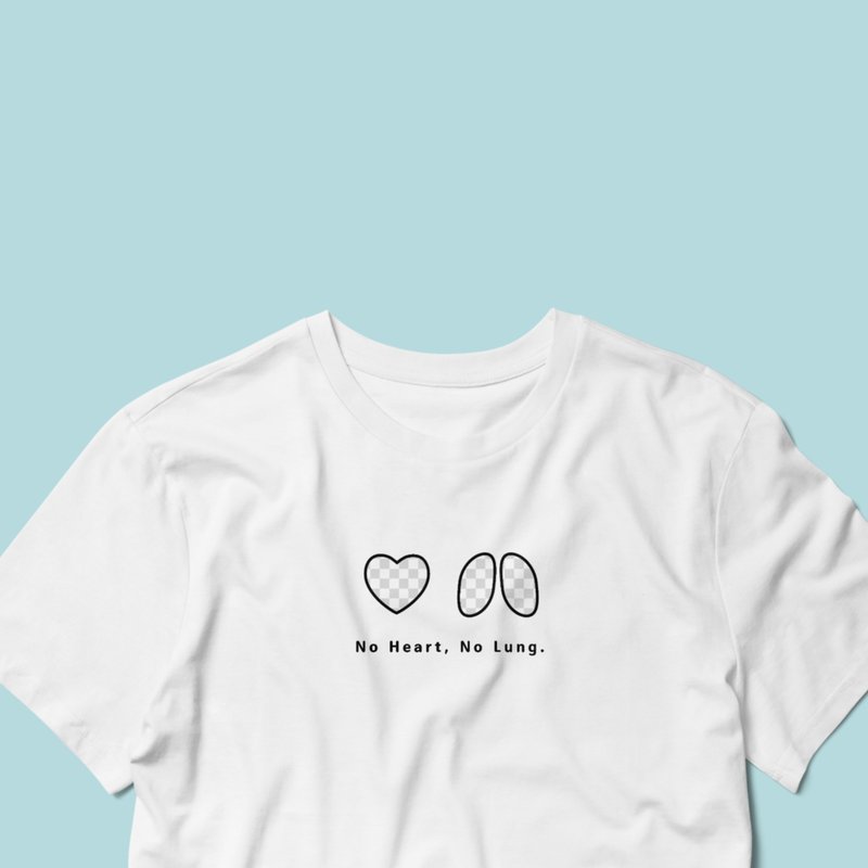 [Heartless T-shirt] Wearing it is to tell the world that I am super bad and don't mess with me - เสื้อยืดผู้ชาย - ผ้าฝ้าย/ผ้าลินิน ขาว