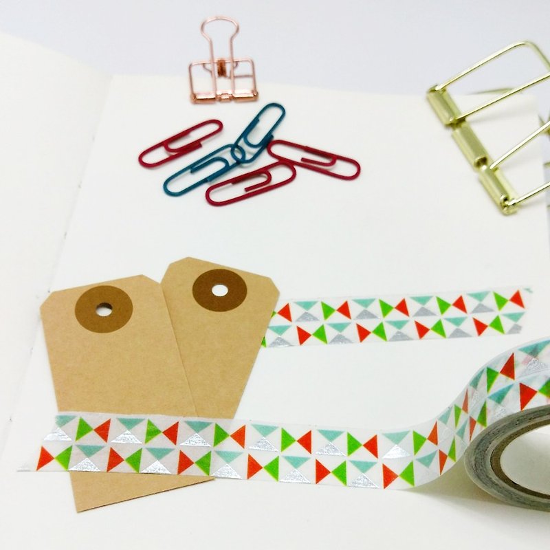 Paper tape - hot silver triangle - Washi Tape - Paper 