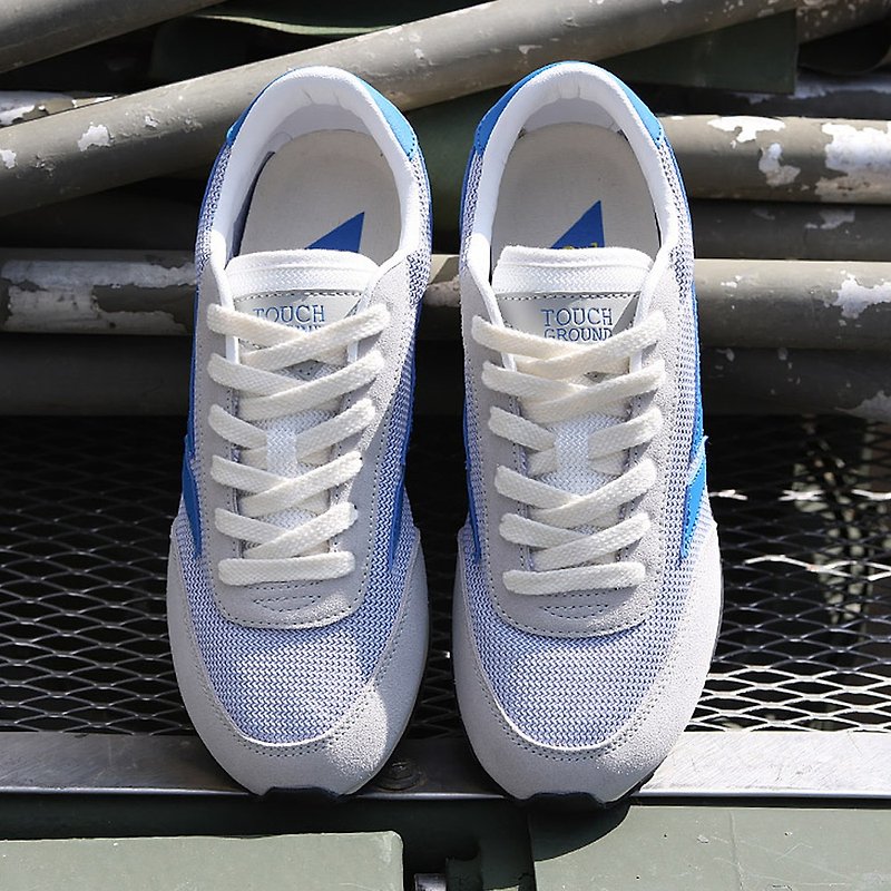 TOUCH GROUND 韓國復古運動鞋 Vintage Running OG GRAY BLUE - 女運動鞋/球鞋 - 其他材質 