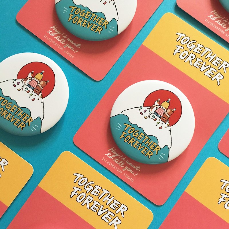 Together Forever / Big Badge - Badges & Pins - Plastic Multicolor