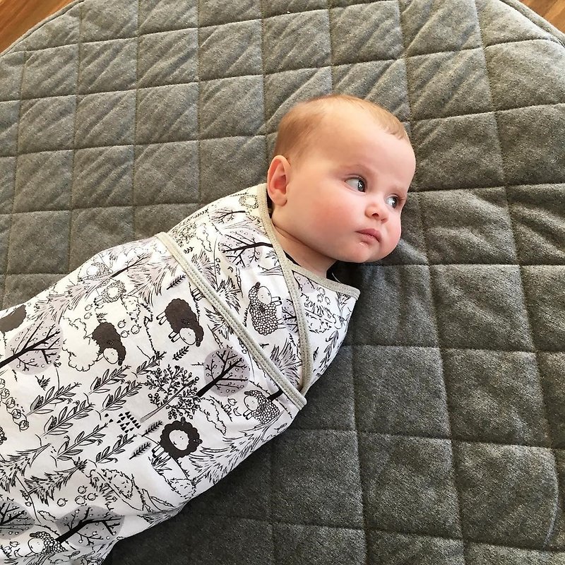 Mister Fly Baby Sleeping Blanket-Black and White Hand Drawn Sheep Forest MFLY095 - Baby Gift Sets - Cotton & Hemp 
