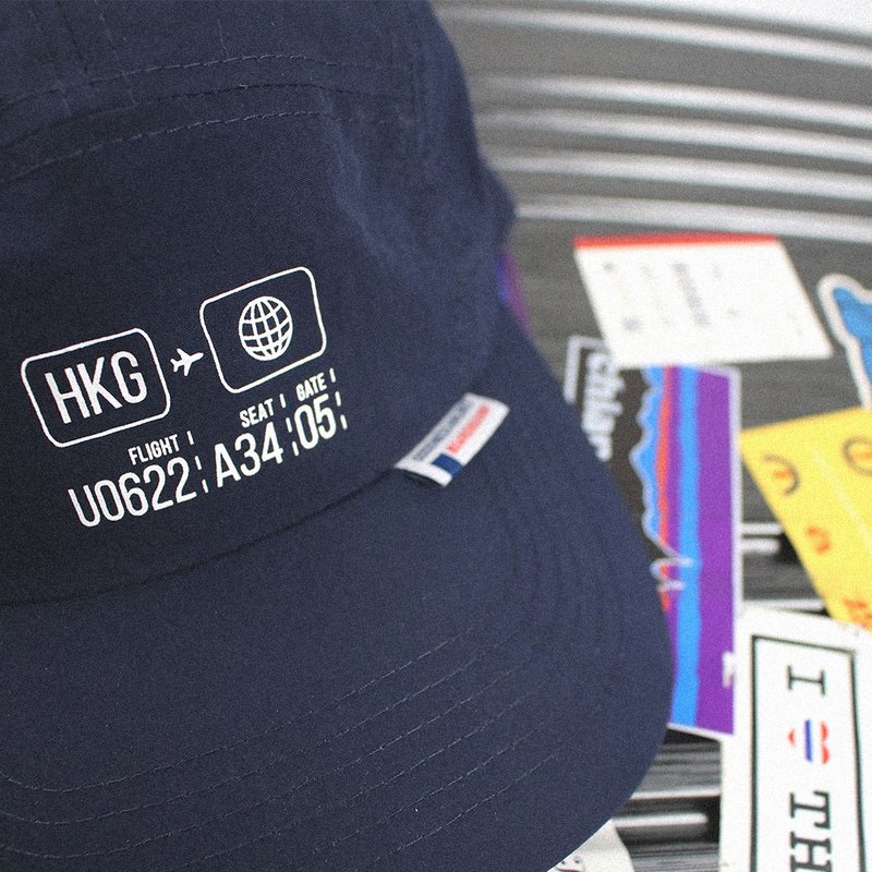 香港品牌 HKG TRAVEL輕便五分割帽 - 帽子 - 尼龍 藍色