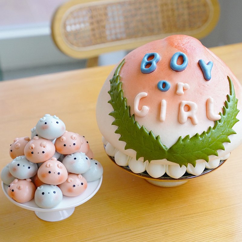 Miki Steamed Bun 10 Inch Momotaro Baby Gender Announcement Party Child Mother Birthday Peach Box 1 Pack - อื่นๆ - วัสดุอื่นๆ สึชมพู