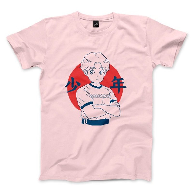 ジュニアピンクユニセックスTシャツ - Tシャツ メンズ - コットン・麻 ピンク