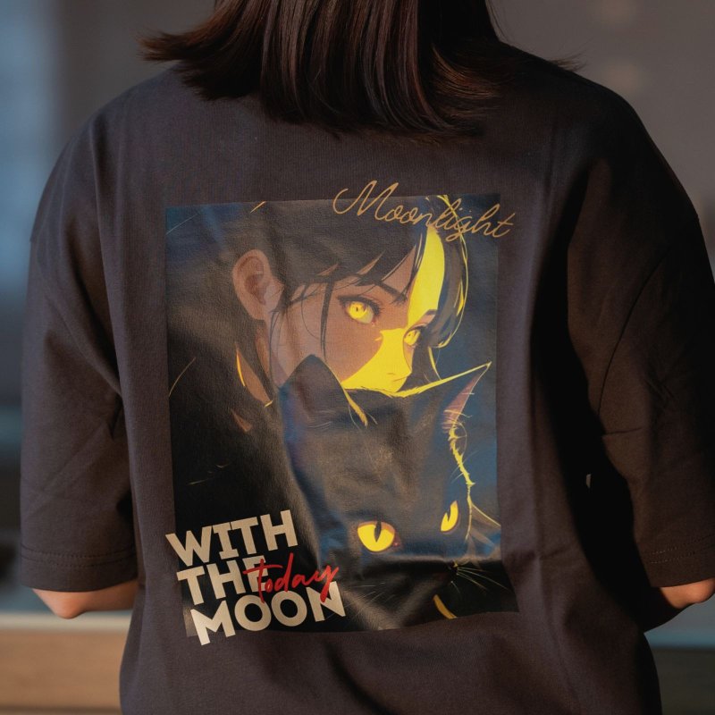 【CREEPS】Moonlight 寬鬆重磅印花T恤 210g - 男 T 恤 - 棉．麻 多色