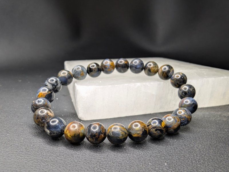 彼得石 Pietersite 8mm   手串 天然水晶 彼德石 - 手鍊/手環 - 水晶 藍色