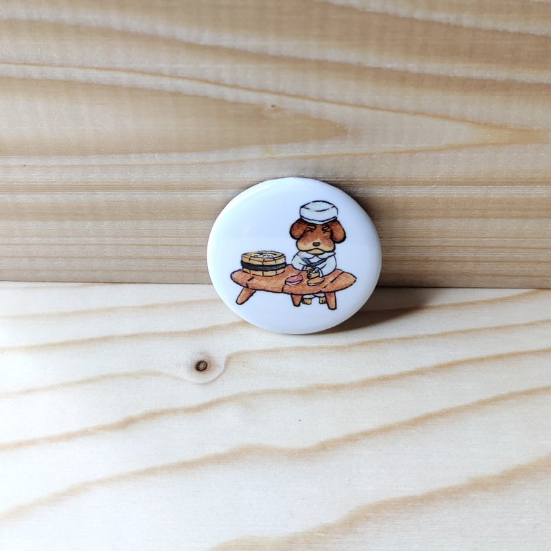 Badge/Pin/Badge Dog Sushi Fu - เข็มกลัด/พิน - วัสดุอื่นๆ หลากหลายสี