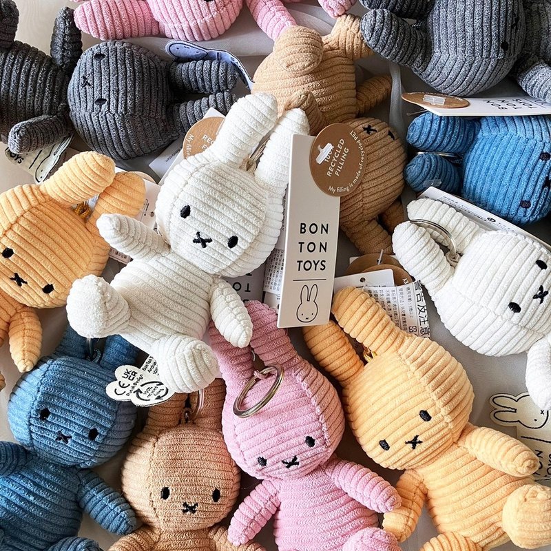 BON TON TOYS Miffy 米菲兔ECO燈芯絨鑰匙圈-10cm(四色) - 鑰匙圈/鑰匙包 - 聚酯纖維 多色