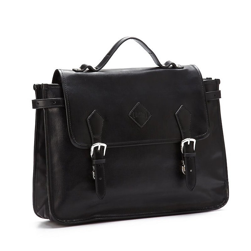 Black Waterproof Retro Bag - Small - กระเป๋าถือ - วัสดุกันนำ้ สีดำ