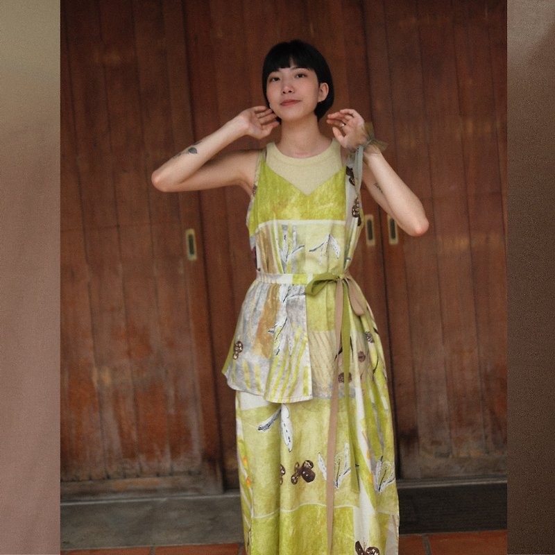 Rui | Yueyou spaghetti strap dress - One Piece Dresses - Cotton & Hemp Yellow