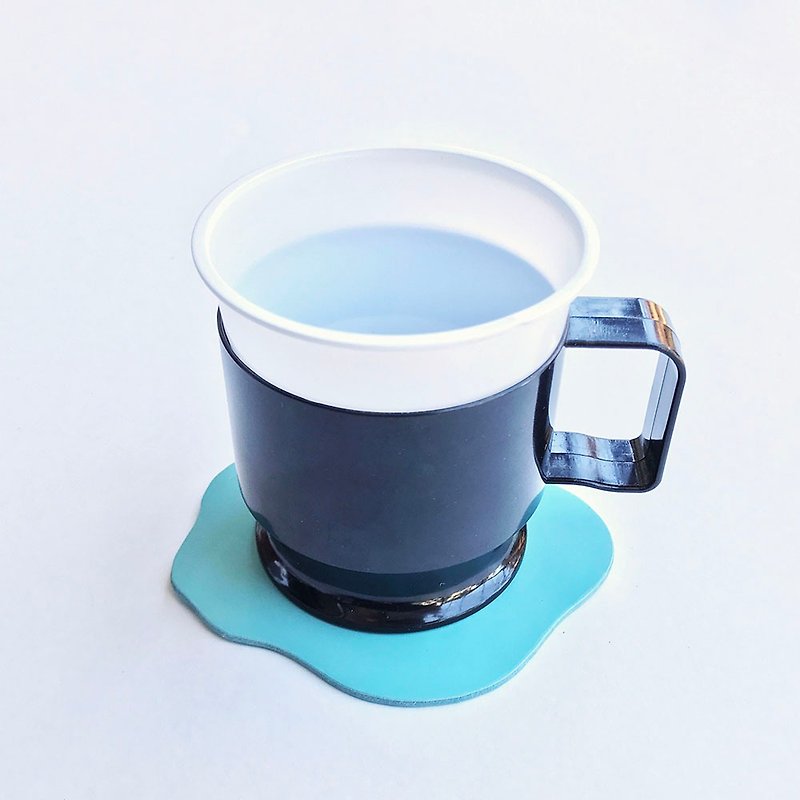 Leather coaster water - Coasters - Genuine Leather Blue