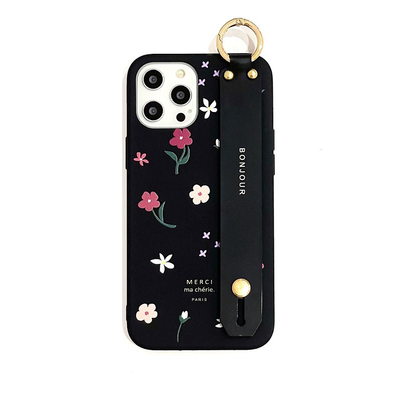 French style small star flower bracelet with mobile phone case - Phone Cases - Plastic Black