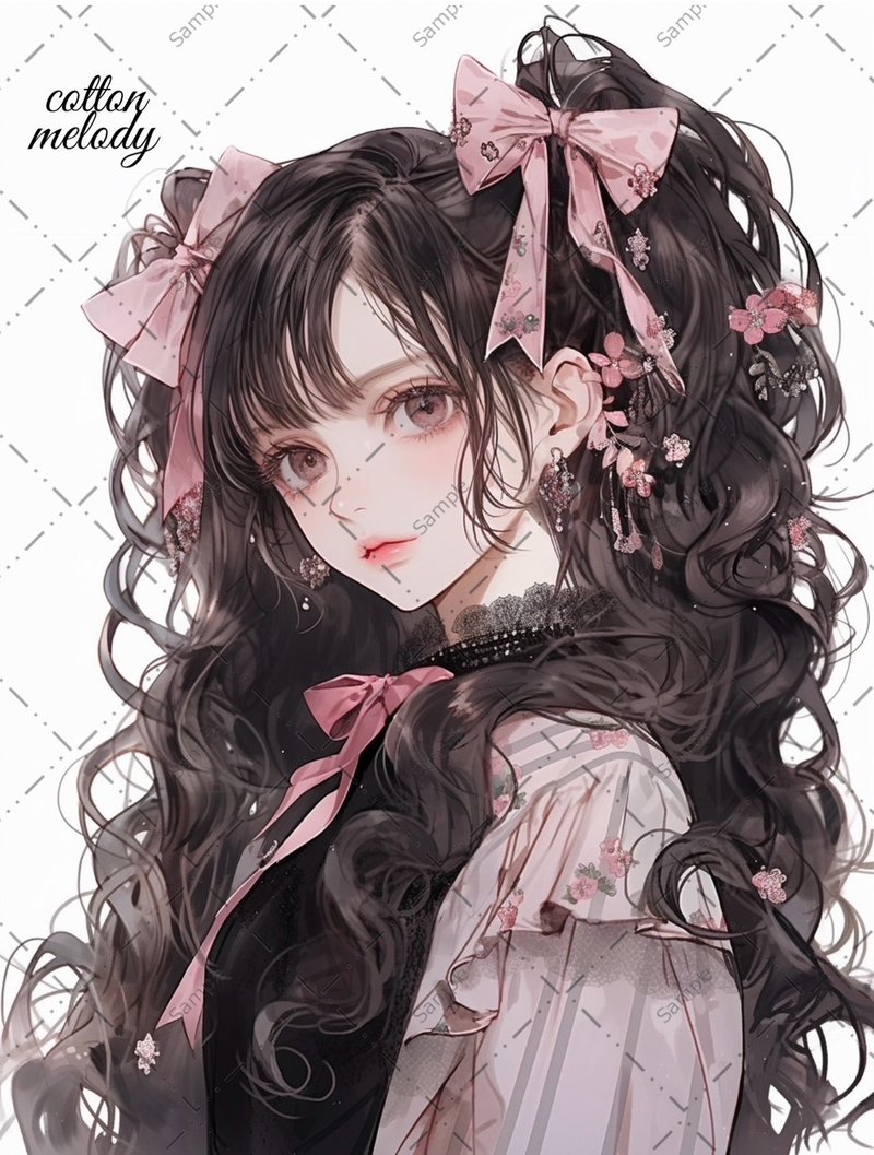 original sticker no.45 人物ステッカー オリジナルステッカー 人物ステッカー 女の子ステッカー オリジナル人物ステッカー - 貼紙 - 紙 