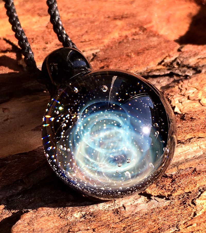boroccus  The space nebula image design  Glass pendant. - Necklaces - Glass Black