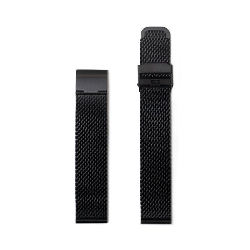 Hidden Time Watch 18mm Steel Webbing-Black - สายนาฬิกา - โลหะ สีดำ