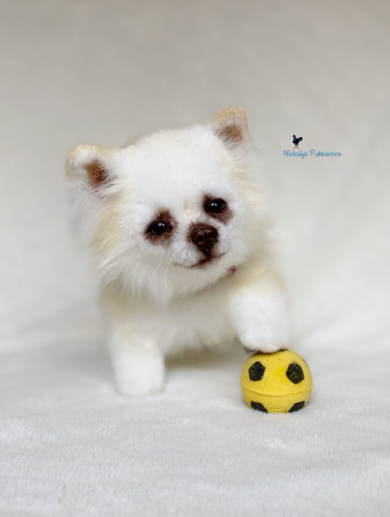 realistic toy chihuahua puppy/dog - ตุ๊กตา - เส้นใยสังเคราะห์ ขาว