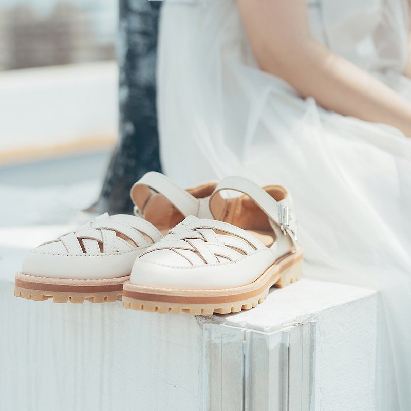 Apple Pie Braided Doll Shoes_ Cream Cheese - Mary Jane Shoes & Ballet Shoes - Genuine Leather White