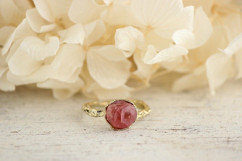 Magenta Color Spinel Rough Ring Brass - General Rings - Gemstone Pink