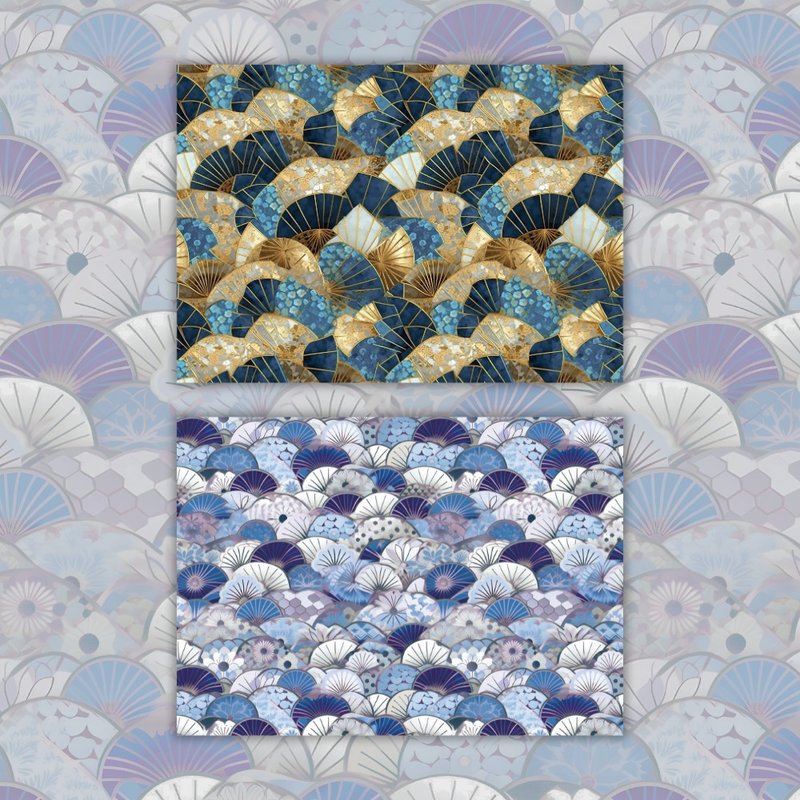 A4. Traditional Japanese Paper Blue - 卡片/明信片 - 紙 