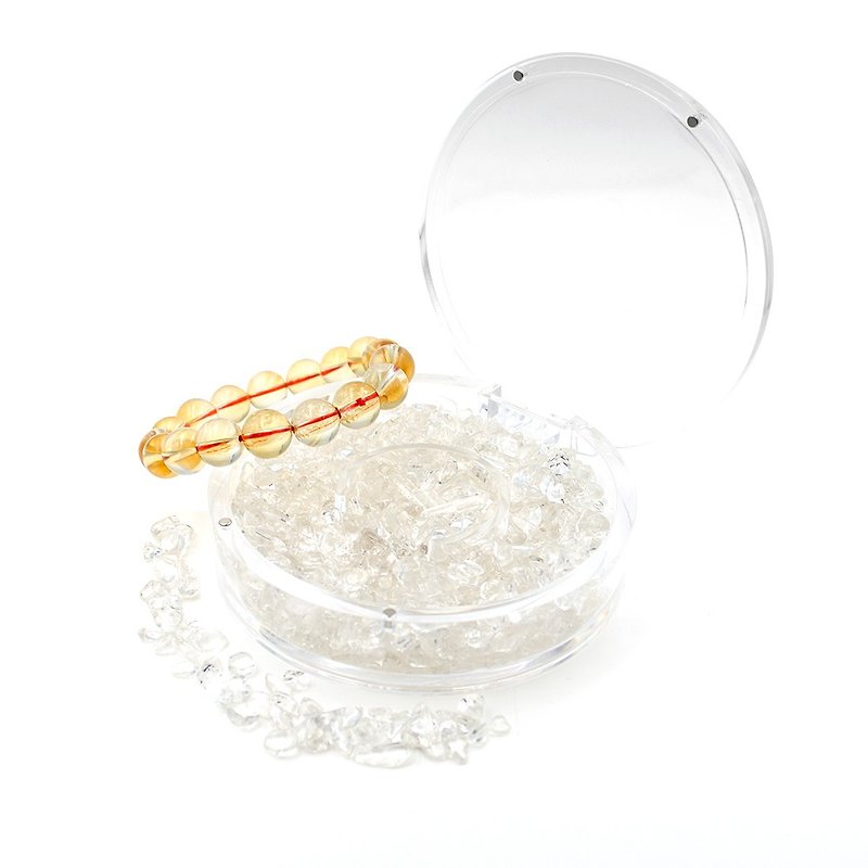 White Crystal Demagnetize Round Box with Magnet Lock - Other - Crystal Transparent