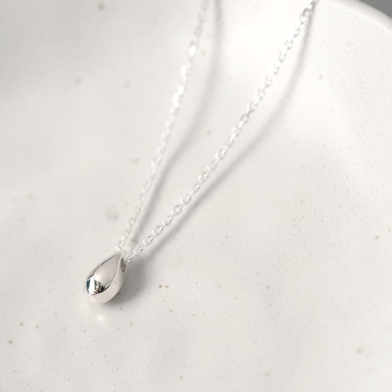 Three-dimensional drop necklace Silver 925 - สร้อยคอ - โลหะ สีเงิน