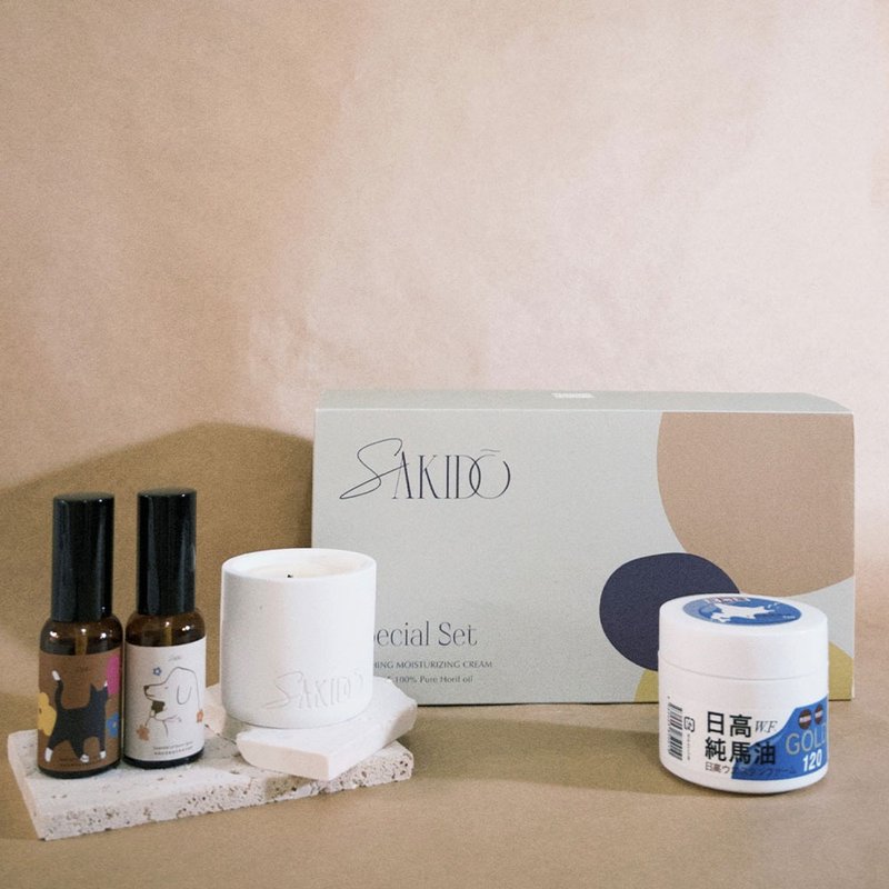 【SAKIDO】Baby Hug Essential Oil Warm-sensing Candle + Space Purifying Spray + Japanese Hidaka Horse Oil - Fragrances - Other Materials 