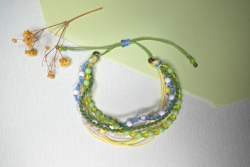 Wildflower Prairie - Wax Thread Bracelet - Bracelets - Waterproof Material Green