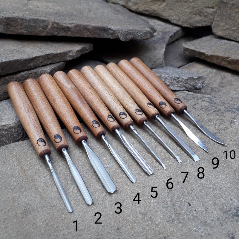 Forged mini chisels. Wood carving chisels - ชิ้นส่วน/วัสดุอุปกรณ์ - โลหะ 