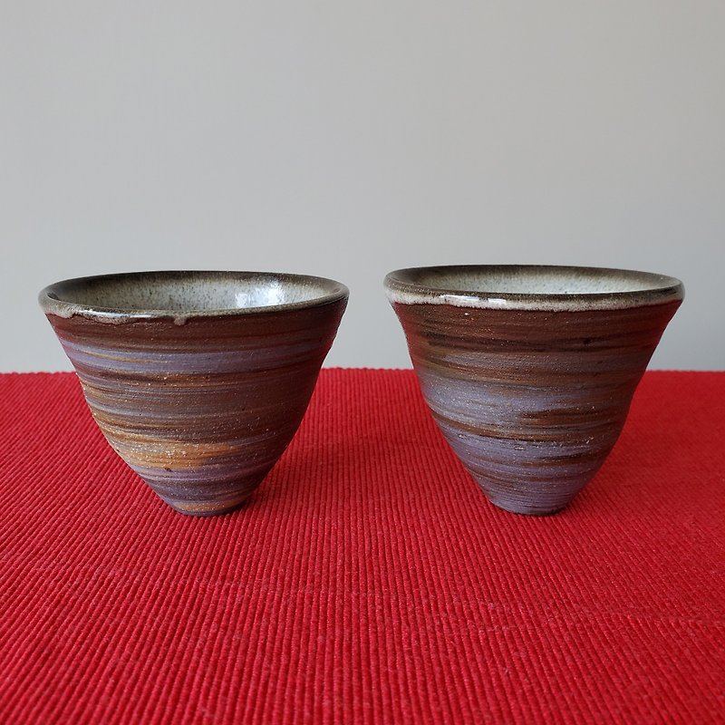 Handmade pottery cups - ถ้วย - ดินเผา สีนำ้ตาล